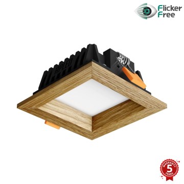 APLED - LED Oprawa wpuszczana SQUARE WOODLINE LED/3W/230V 4000K 9x9 cm dąb solidne drewno