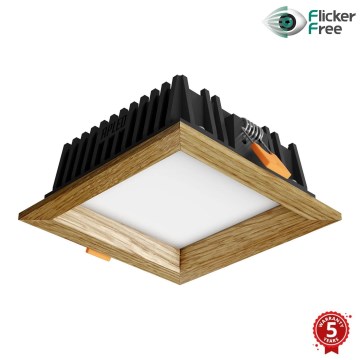 APLED - LED Oprawa wpuszczana SQUARE WOODLINE LED/6W/230V 4000K 12x12 cm dąb solidne drewno