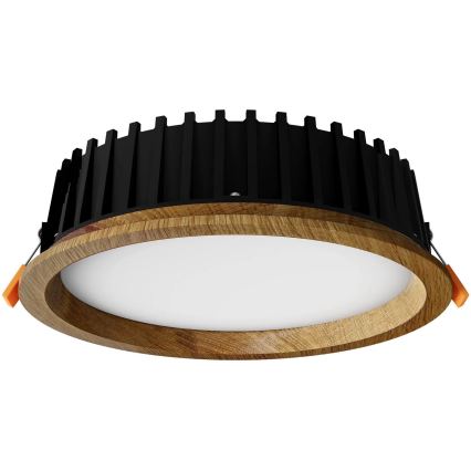 APLED - LED Oprawa wpuszczana RONDO WOODLINE LED/12W/230V 3000K śr. 20 cm dąb solidne drewno