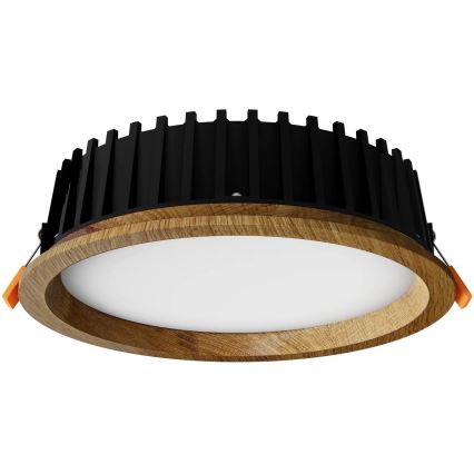 APLED - LED Oprawa wpuszczana RONDO WOODLINE LED/12W/230V 4000K śr. 20 cm dąb solidne drewno