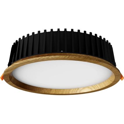 APLED - LED Oprawa wpuszczana RONDO WOODLINE LED/18W/230V 3000K śr. 26 cm dąb solidne drewno