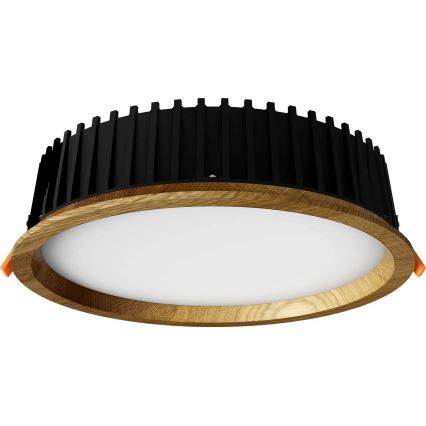 APLED - LED Oprawa wpuszczana RONDO WOODLINE LED/18W/230V 4000K śr. 26 cm dąb solidne drewno