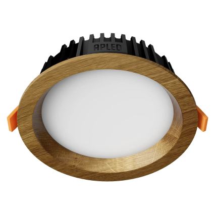 APLED - LED Oprawa wpuszczana RONDO WOODLINE LED/6W/230V 3000K śr. 15 cm dąb solidne drewno