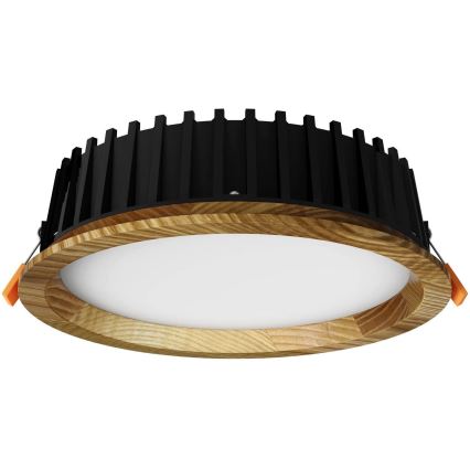 APLED - LED Oprawa wpuszczana RONDO WOODLINE LED/6W/230V 3000K śr. 15 cm popiół solidne drewno