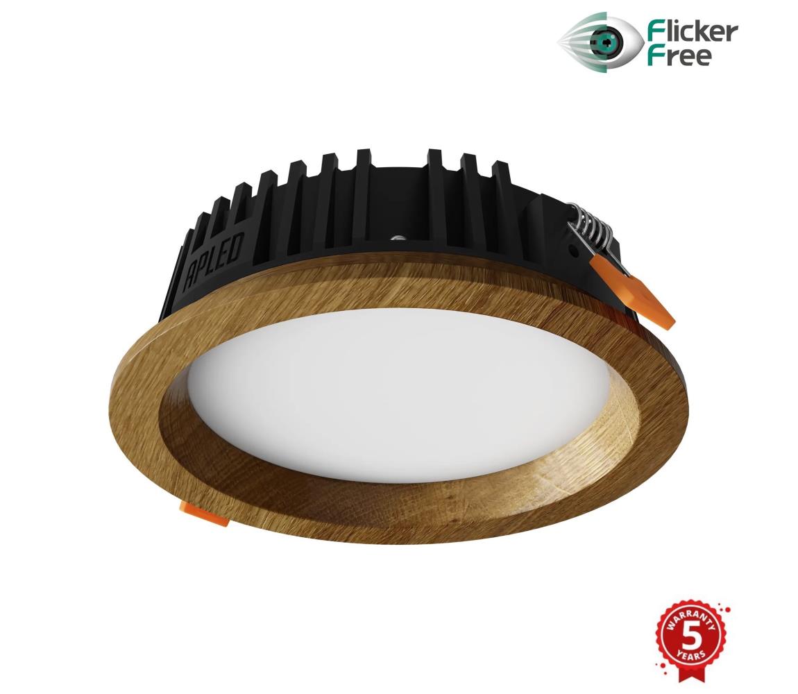 APLED - LED Oświetlenie RONDO WOODLINE LED/6W/230V 4000K śr. 15 cm dąb solidne drewno