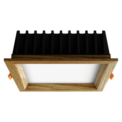 APLED - LED Oprawa wpuszczana SQUARE WOODLINE LED/12W/230V 3000K 17x17 cm dąb solidne drewno