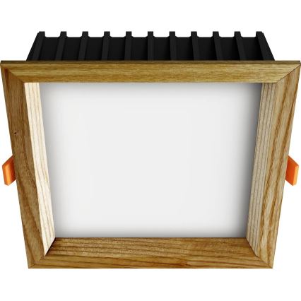 APLED - LED Oprawa wpuszczana SQUARE WOODLINE LED/12W/230V 3000K 17x17 cm popiół solidne drewno