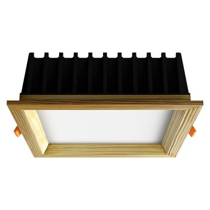 APLED - LED Oprawa wpuszczana SQUARE WOODLINE LED/12W/230V 3000K 17x17 cm sosna solidne drewno