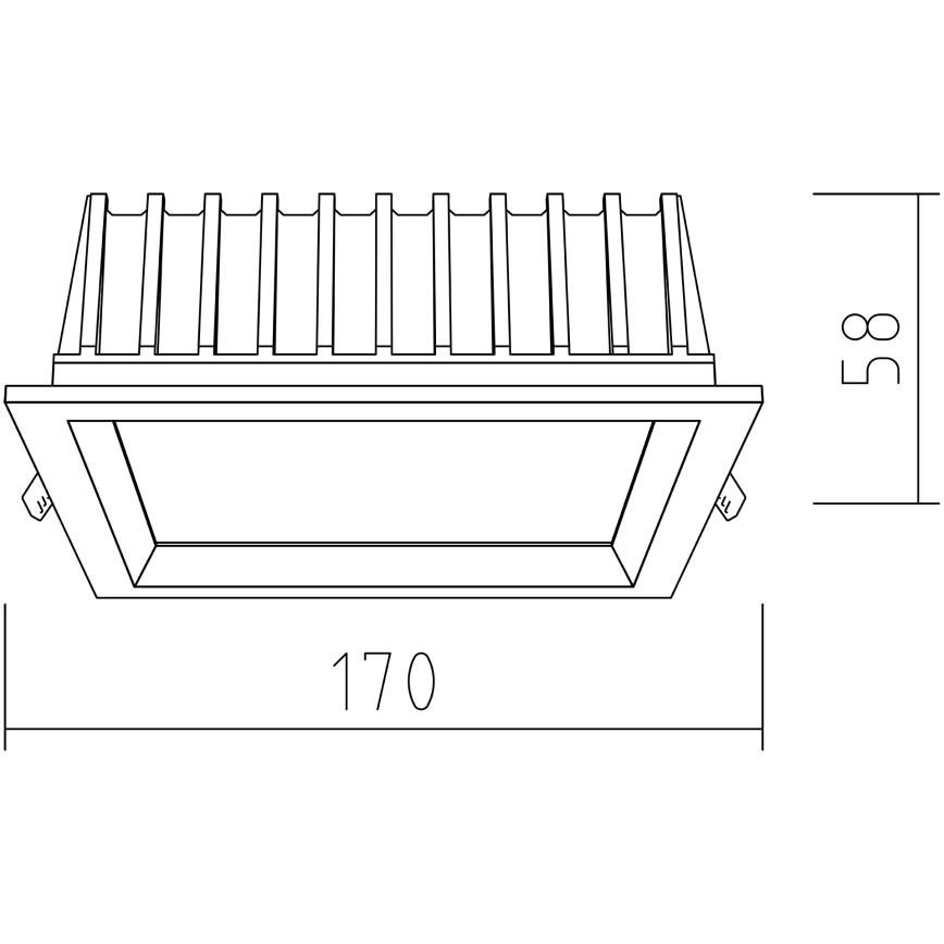 APLED - LED Oprawa wpuszczana SQUARE WOODLINE LED/12W/230V 3000K 17x17 cm sosna solidne drewno