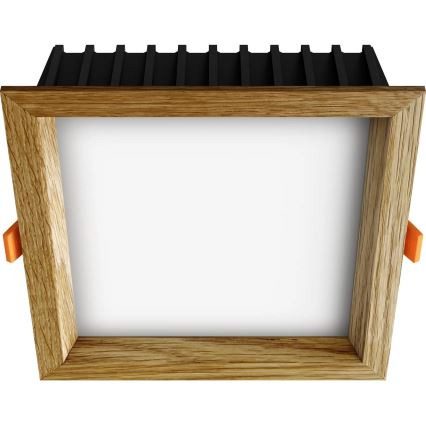 APLED - LED Oprawa wpuszczana SQUARE WOODLINE LED/12W/230V 4000K 17x17 cm dąb solidne drewno