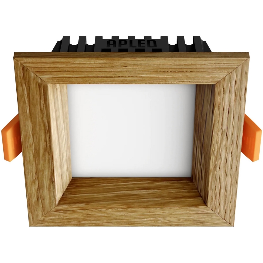 APLED - LED Oprawa wpuszczana SQUARE WOODLINE LED/3W/230V 3000K 9x9 cm dąb solidne drewno