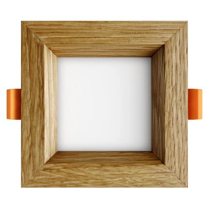 APLED - LED Oprawa wpuszczana SQUARE WOODLINE LED/3W/230V 3000K 9x9 cm dąb solidne drewno