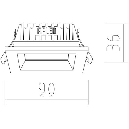 APLED - LED Oprawa wpuszczana SQUARE WOODLINE LED/3W/230V 3000K 9x9 cm dąb solidne drewno