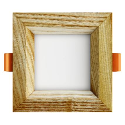 APLED - LED Oprawa wpuszczana SQUARE WOODLINE LED/3W/230V 3000K 9x9 cm popiół solidne drewno