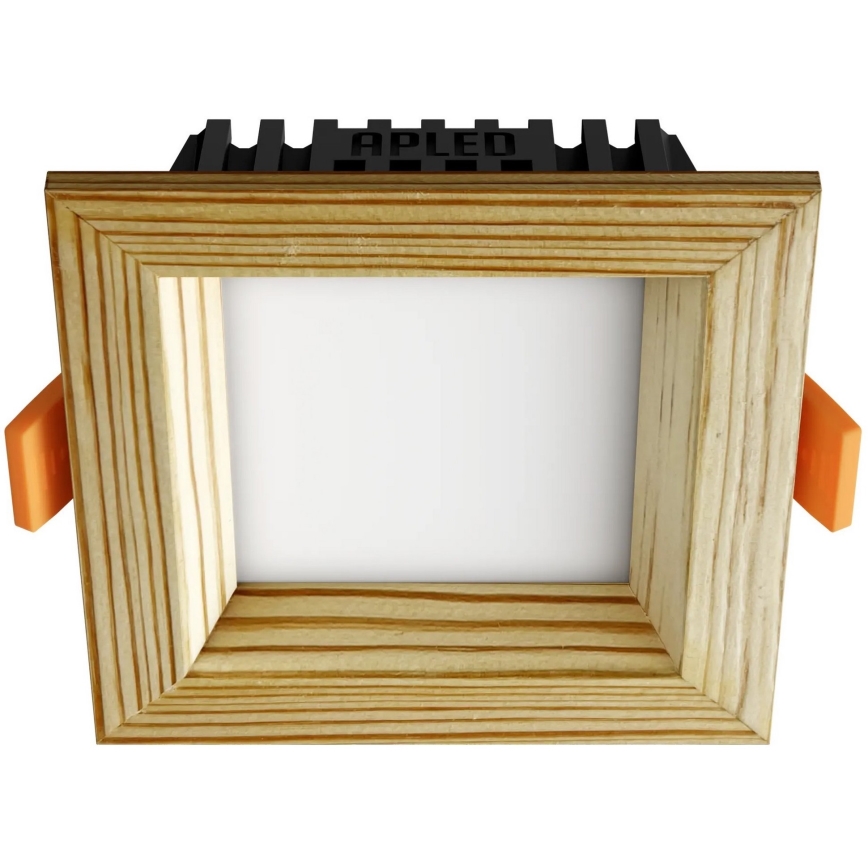 APLED - LED Oprawa wpuszczana SQUARE WOODLINE LED/3W/230V 3000K 9x9 cm sosna solidne drewno