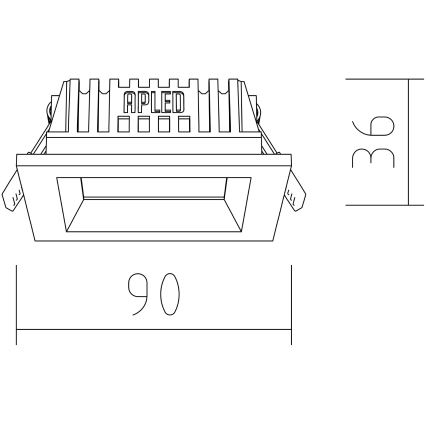 APLED - LED Oprawa wpuszczana SQUARE WOODLINE LED/3W/230V 4000K 9x9 cm popiół solidne drewno