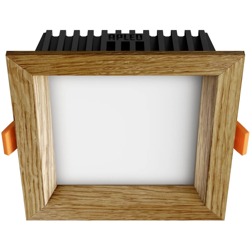 APLED - LED Oprawa wpuszczana SQUARE WOODLINE LED/6W/230V 3000K 12x12 cm dąb solidne drewno