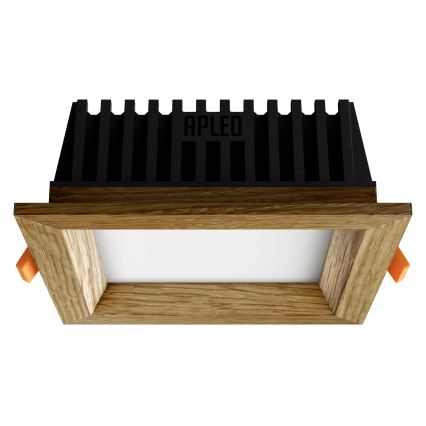 APLED - LED Oprawa wpuszczana SQUARE WOODLINE LED/6W/230V 3000K 12x12 cm dąb solidne drewno