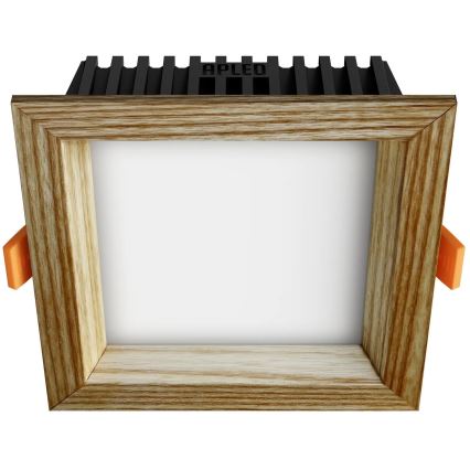 APLED - LED Oprawa wpuszczana SQUARE WOODLINE LED/6W/230V 3000K 12x12 cm popiół solidne drewno