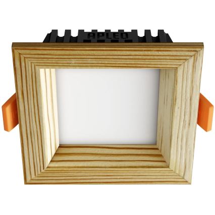 APLED - LED Oprawa wpuszczana SQUARE WOODLINE LED/6W/230V 3000K 12x12 cm sosna solidne drewno