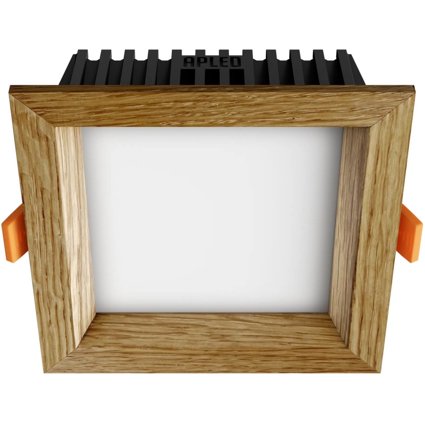 APLED - LED Oprawa wpuszczana SQUARE WOODLINE LED/6W/230V 4000K 12x12 cm dąb solidne drewno