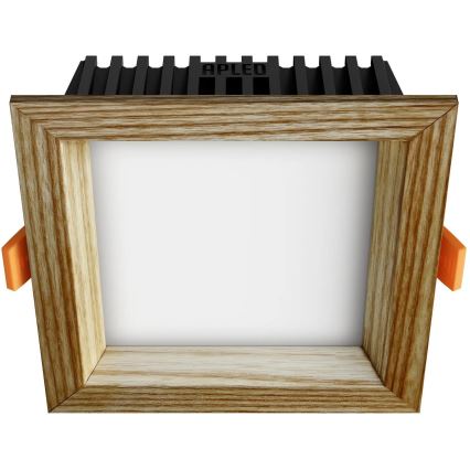 APLED - LED Oprawa wpuszczana SQUARE WOODLINE LED/6W/230V 4000K 12x12 cm popiół solidne drewno