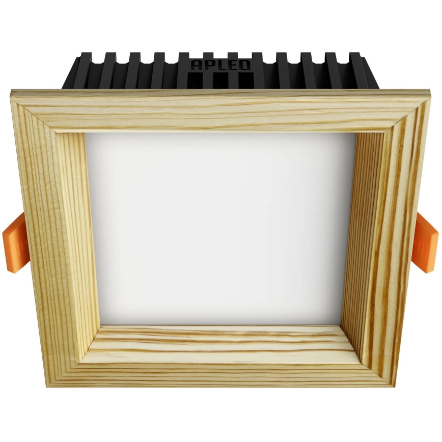 APLED - LED Oprawa wpuszczana SQUARE WOODLINE LED/6W/230V 4000K 12x12 cm sosna solidne drewno