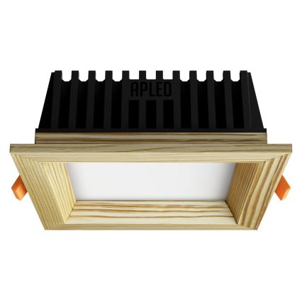 APLED - LED Oprawa wpuszczana SQUARE WOODLINE LED/6W/230V 4000K 12x12 cm sosna solidne drewno