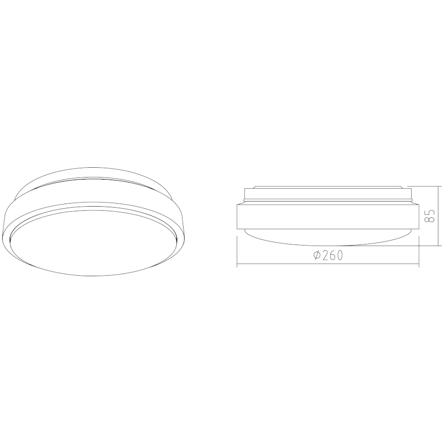APLED - LED Plafon LENS PP TRICOLOR LED/12W/230V IP41 2700 - 6500K 825 lm