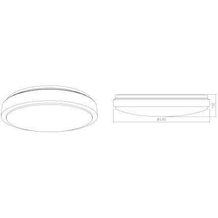 APLED - LED Plafon LENS PP TRICOLOR LED/36W/230V IP41 2700 - 6500K 2520 lm