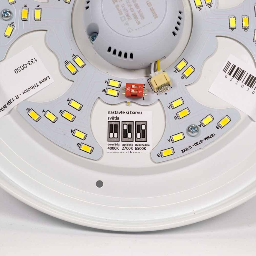 APLED - LED Plafon z czujnikiem LENS PP TRICOLOR LED/18W/230V IP44 2700 - 6500K 1210 lm
