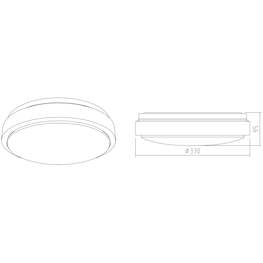 APLED - LED Plafon z czujnikiem LENS R TRICOLOR LED/18W/230V IP44 2700 - 6500K 1210 lm