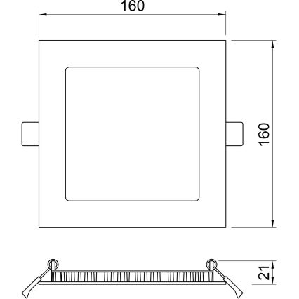 APLED - LED sufitowa lampa łazienkowa SQUARE LED/12W/230V IP41 170x170 mm