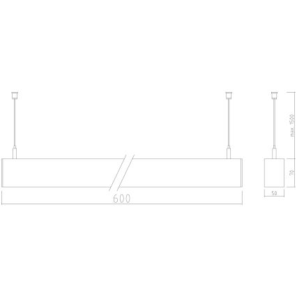 APLED - LED Żyrandol na lince LOOK LED/23W/230V 4000K 60 cm srebrny