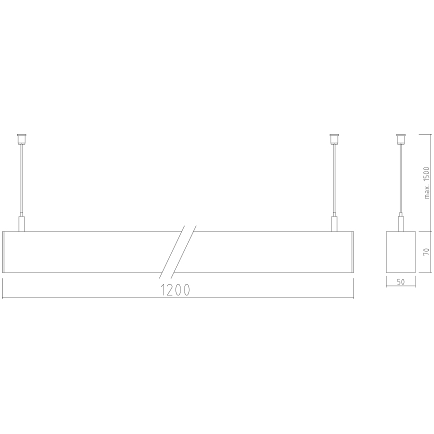 APLED - LED Żyrandol na lince LOOK LED/46W/230V 4000K 120 cm srebrny