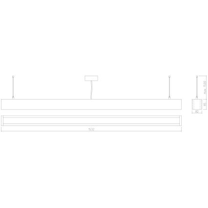 APLED - LED Żyrandol na lince LOOK LED/48W/230V 4000K 150 cm dąb