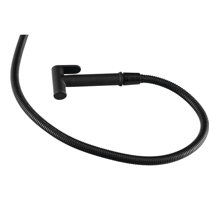 Aqualine - Bateria bidetowa z prysznicem do montażu podtynkowego matowy czarna