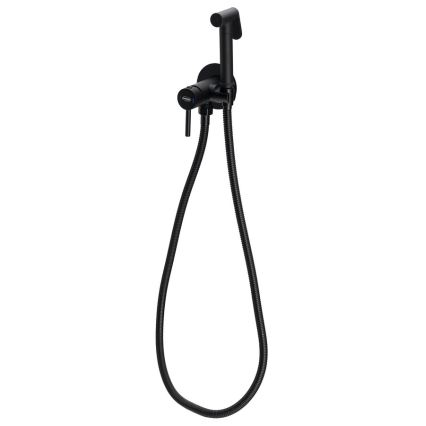 Aqualine - Bateria bidetowa z prysznicem do montażu podtynkowego matowy czarna