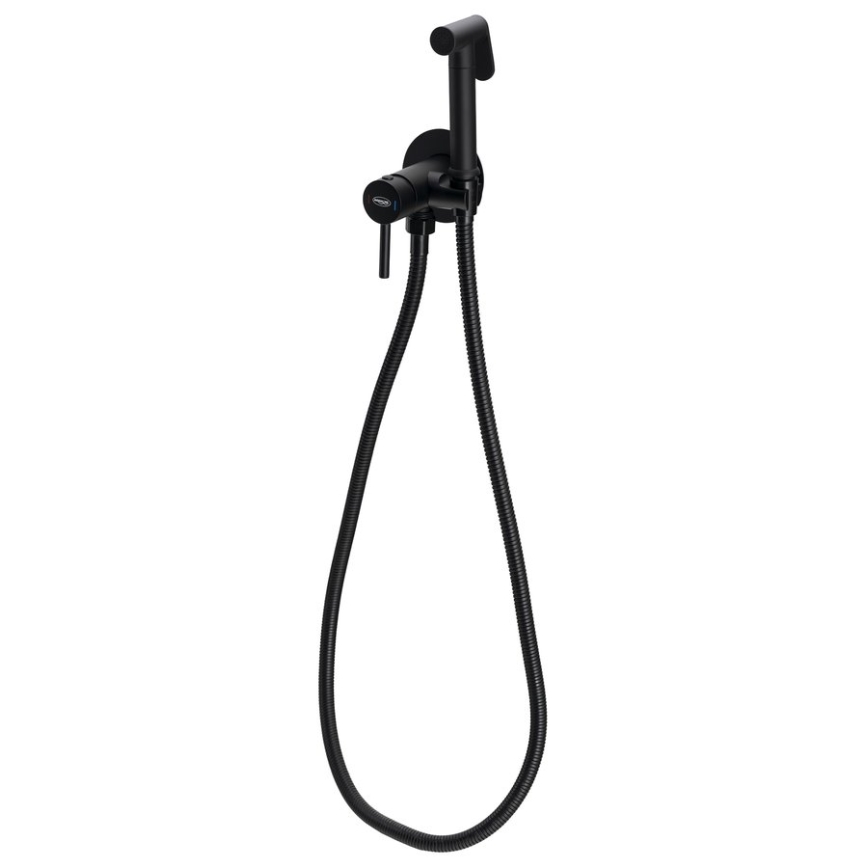 Aqualine - Bateria bidetowa z prysznicem do montażu podtynkowego matowy czarna