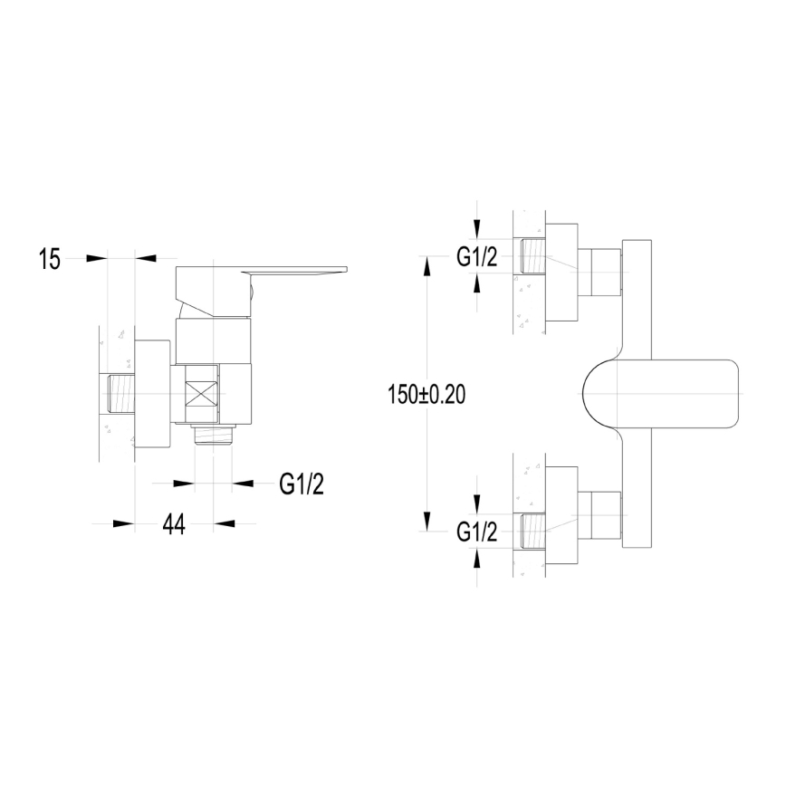 Aqualine - Bateria prysznicowa DAPHNE chrom błyszczący