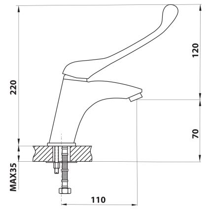 Aqualine - Bateria umywalkowa KASIOPEA 22 cm, chrom błyszczący