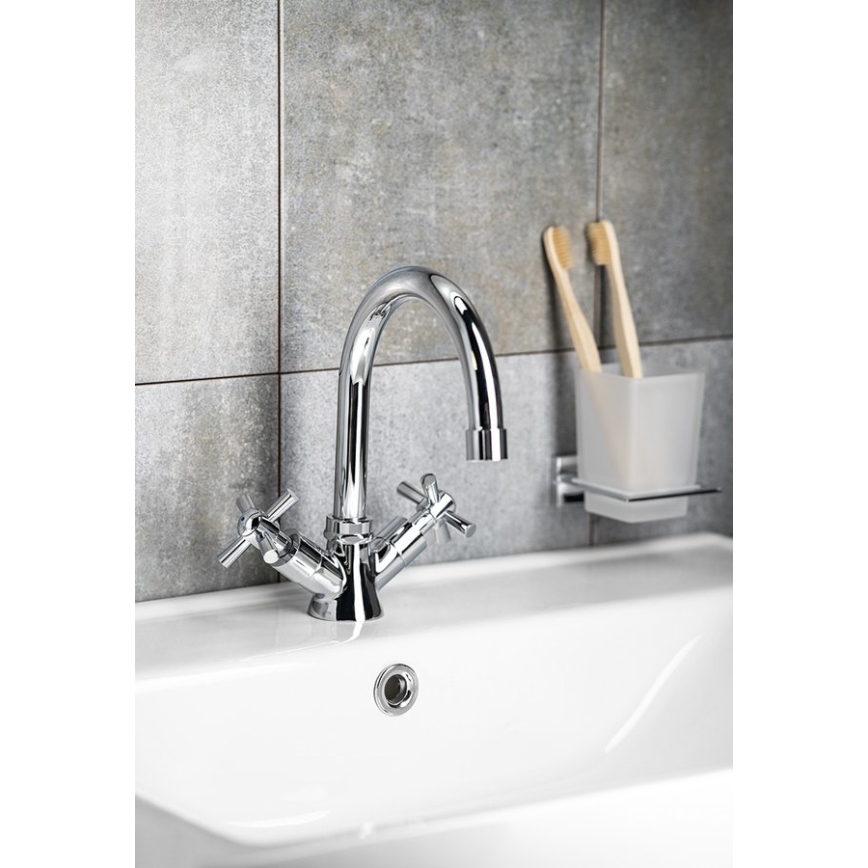 Aqualine - Bateria umywalkowa XENIA RETRO 22,2 cm, chrom błyszczący