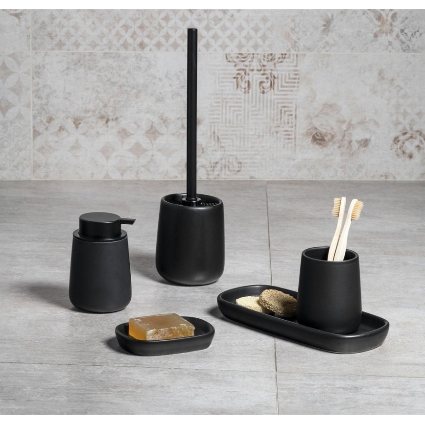 Aqualine - Dozownik mydła NERO 350 mat. ceramika/czarny