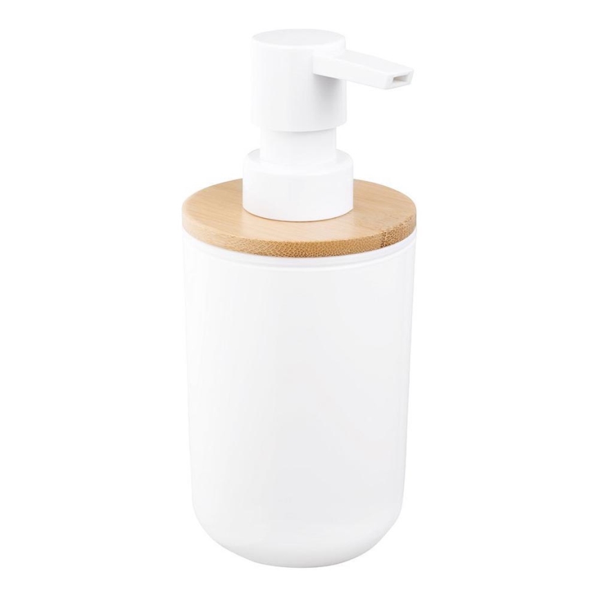 Aqualine - Dozownik mydła SNOW 350 mat. biały/bambus