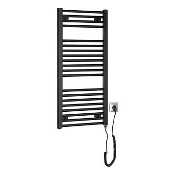 Aqualine - Elektryczny grzejnik łazienkowy DIRECT-E 300 W, 96 x 45 cm, matowa czerń