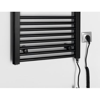 Aqualine - Elektryczny grzejnik łazienkowy DIRECT-E 300 W, 96 x 45 cm, matowa czerń