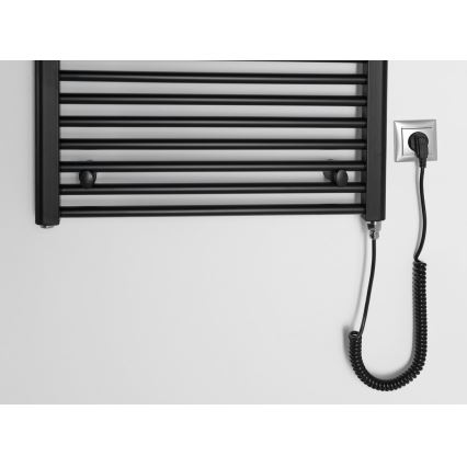 Aqualine - Elektryczny grzejnik łazienkowy DIRECT-E 400W 96x60 cm, matowy czarny