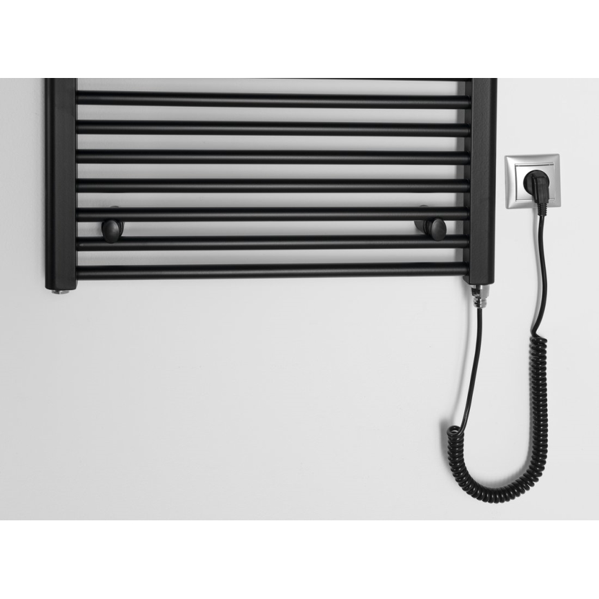 Aqualine - Elektryczny grzejnik łazienkowy DIRECT-E 400W 96x60 cm, matowy czarny