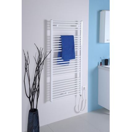 Aqualine - Elektryczny grzejnik łazienkowy DIRECT-E 600W 132x60 cm biały