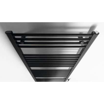 Aqualine - Elektryczny grzejnik łazienkowy DIRECT-E 600W 132x60 cm matowa czerń